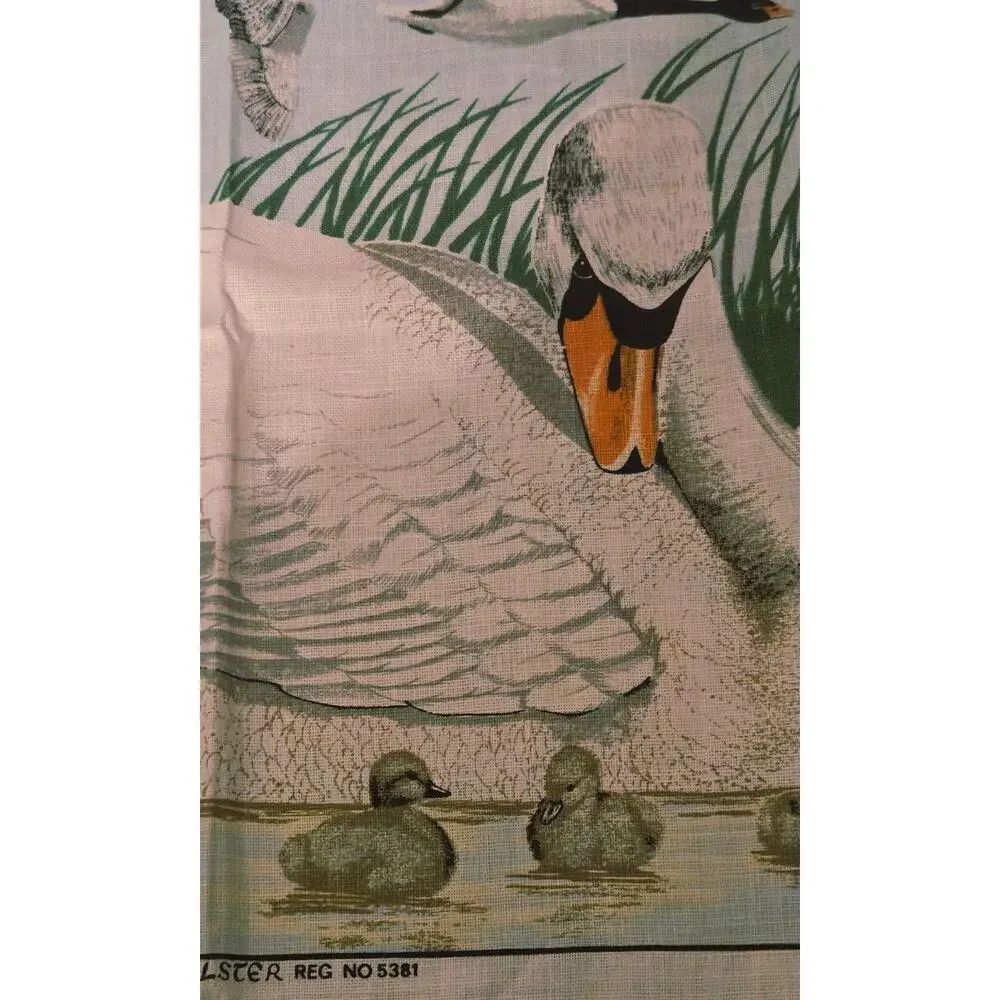 Vintage Irish Lenin Swan Unused Tea Towel by Ulster